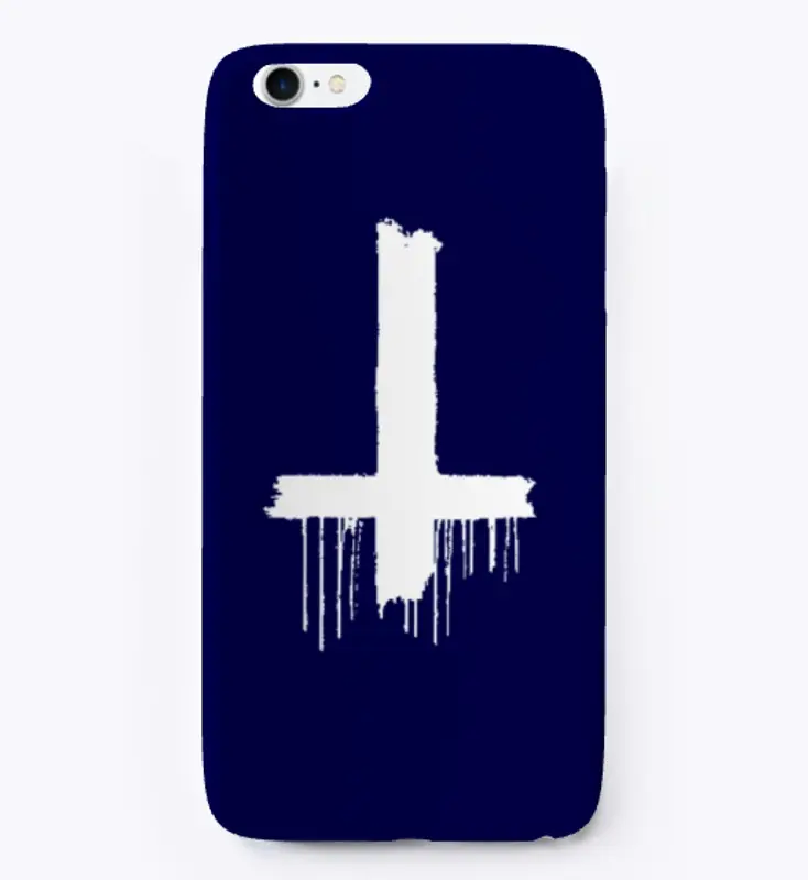 Dripping Upside Down Cross iPhone Case